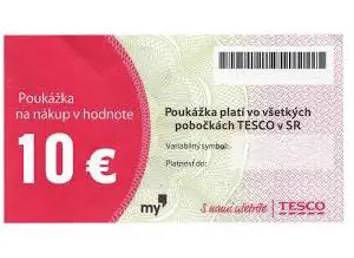 TESCO poukaz v hodnote 10 EUR - 205 bodov